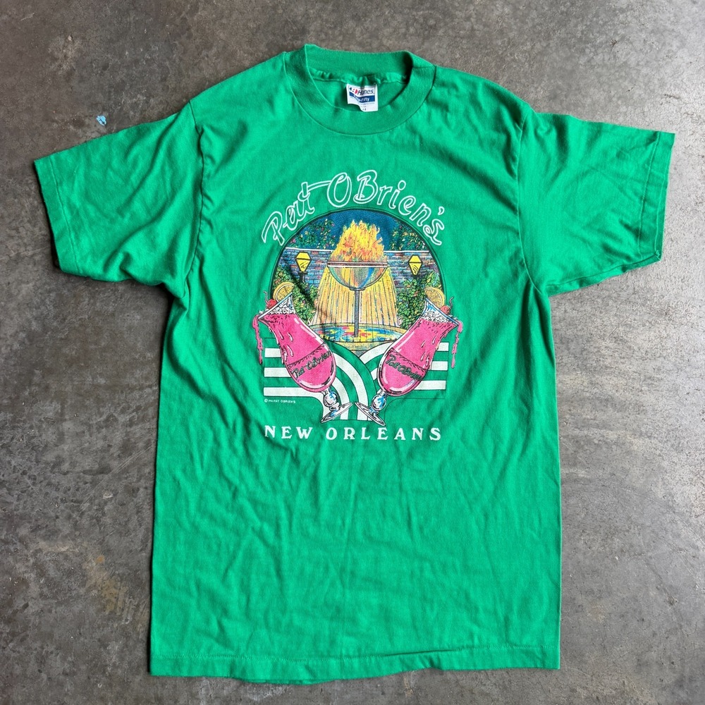 Vintage 80s Pat O'Briens New Orleans Graphic Shirt Paper Thin Mens Small (18x27)